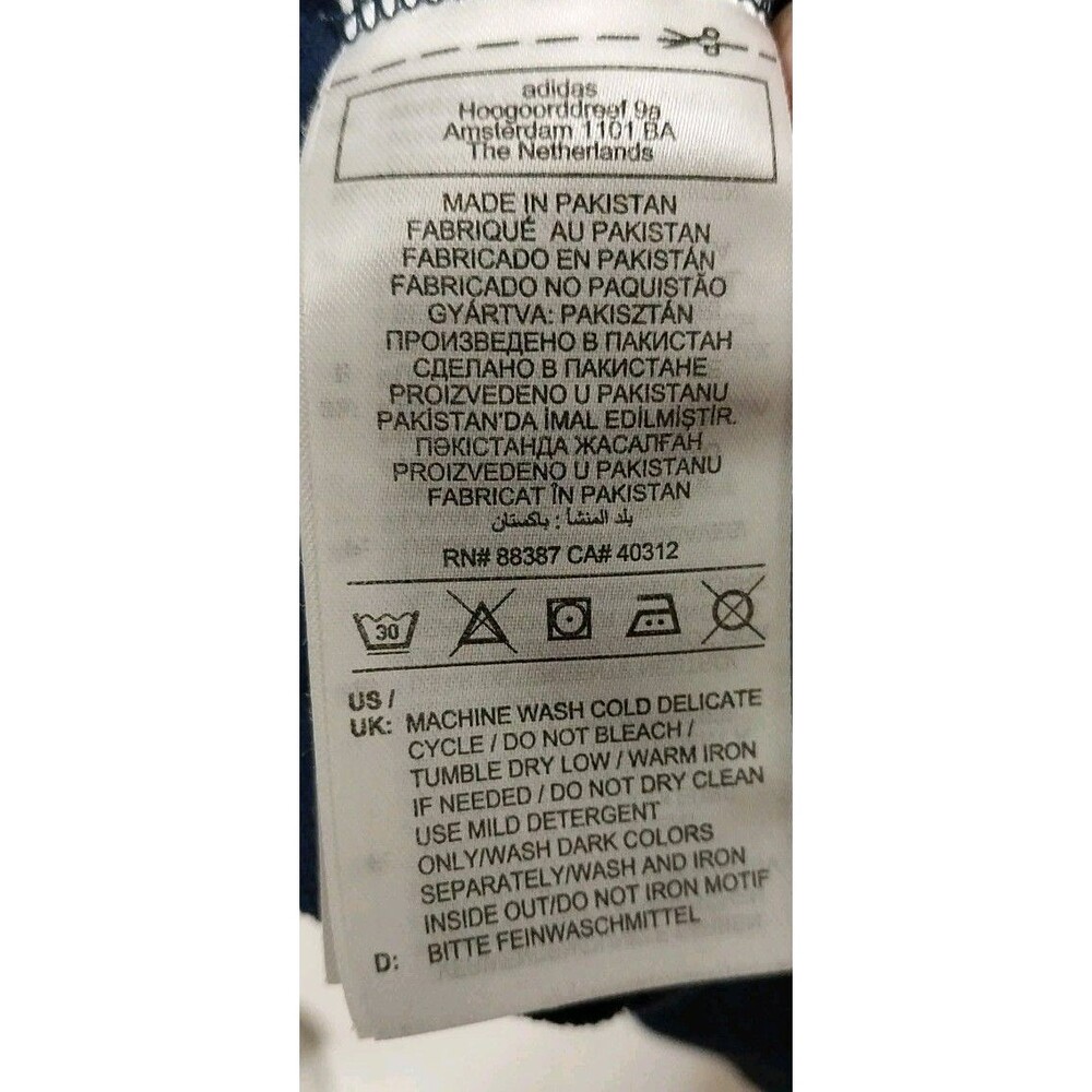 Adidas Men's Classic Cotton Polo Shirt Logo  Stripes Navy Blue White Size 2XL - Picture 5 of 6